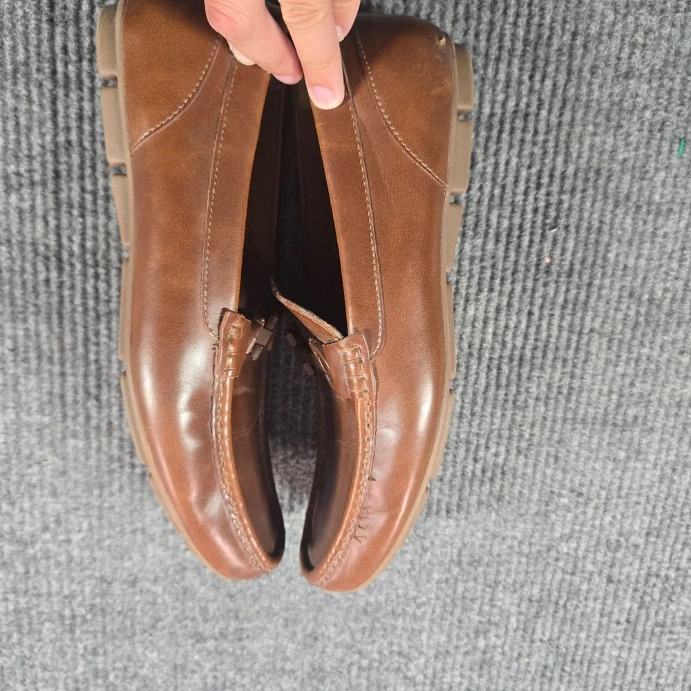 Aldo Shoes Mens Size 11 Brown Leather Bit Loafers Slip On Comfort Square Toe